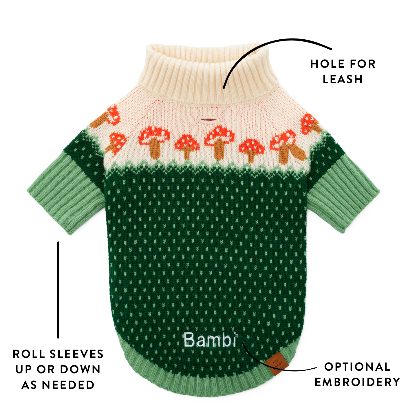 Toadstool Dog Sweater from The Foggy Dog
