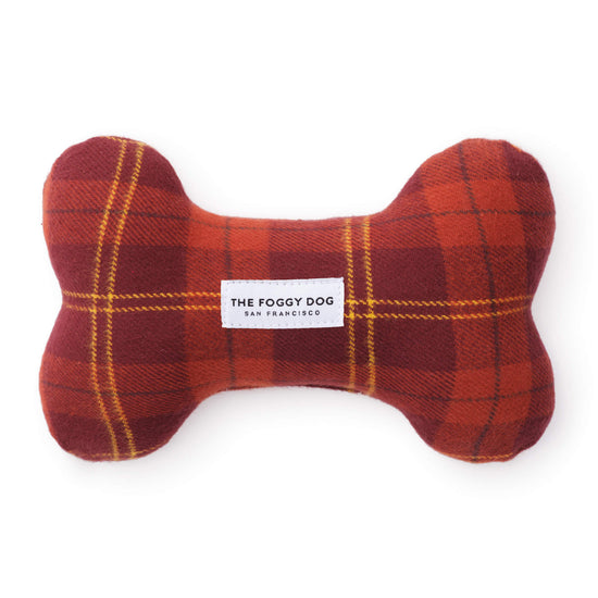 Cider Plaid Flannel Dog Squeaky Toy