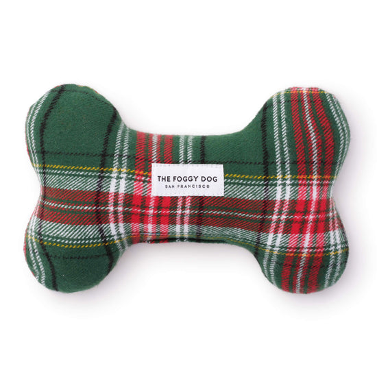 Holly Jolly Flannel Dog Squeaky Toy