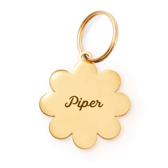 Flower pet ID tag from The Foggy Dog