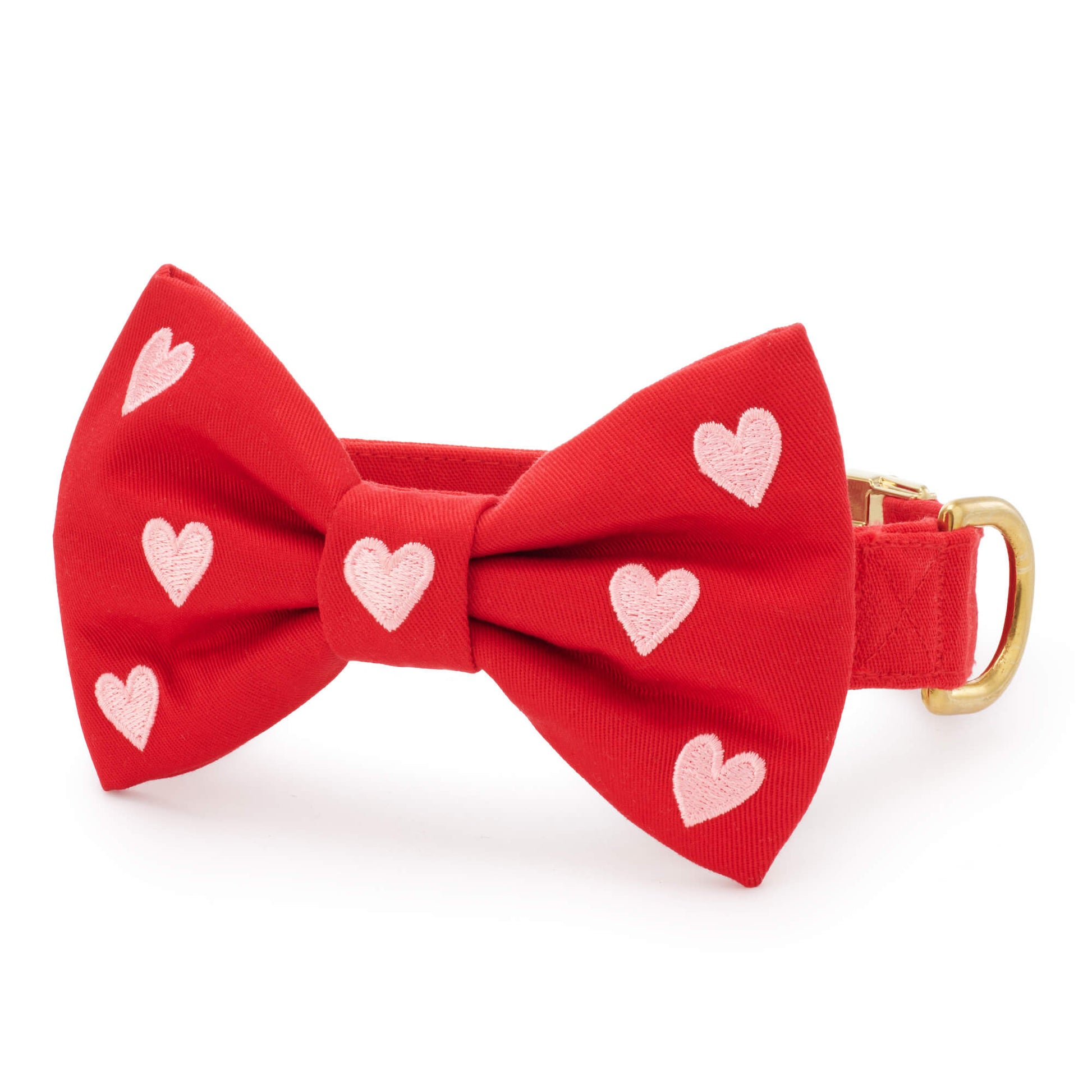 Hearts Embroidered Bow Tie Collar from The Foggy Dog