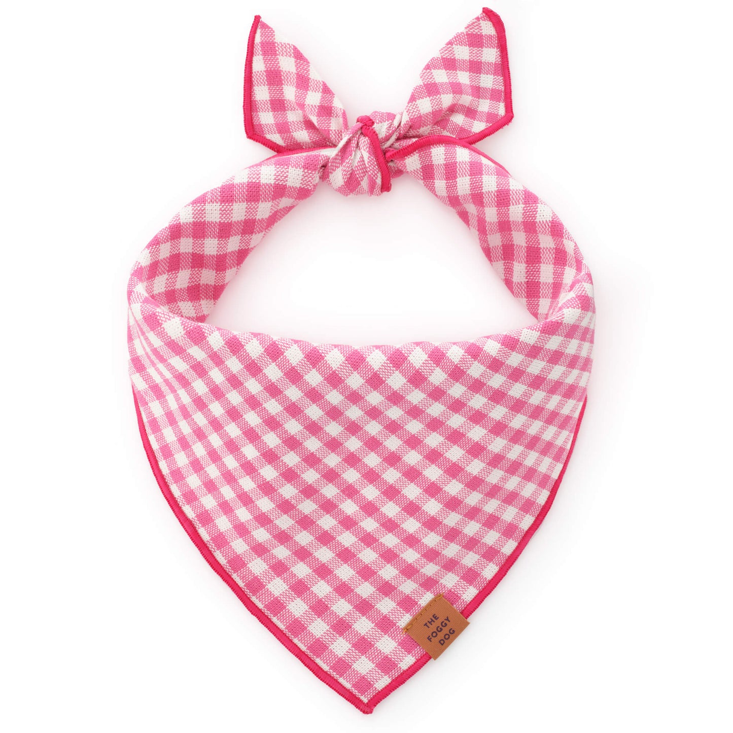 Hot Pink Gingham Dog Bandana from The Foggy Dog