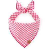 Hot Pink Gingham Dog Bandana from The Foggy Dog