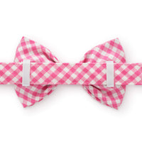 Hot Pink Gingham Bow Tie Collar from The Foggy Dog