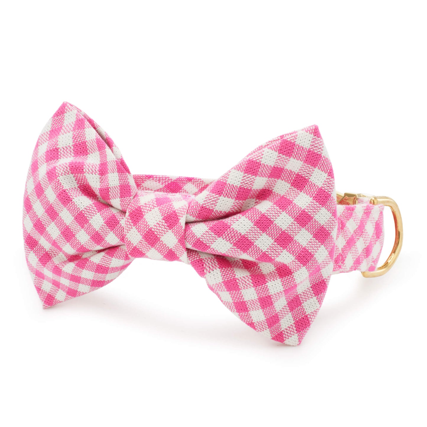 Hot Pink Gingham Bow Tie Collar from The Foggy Dog