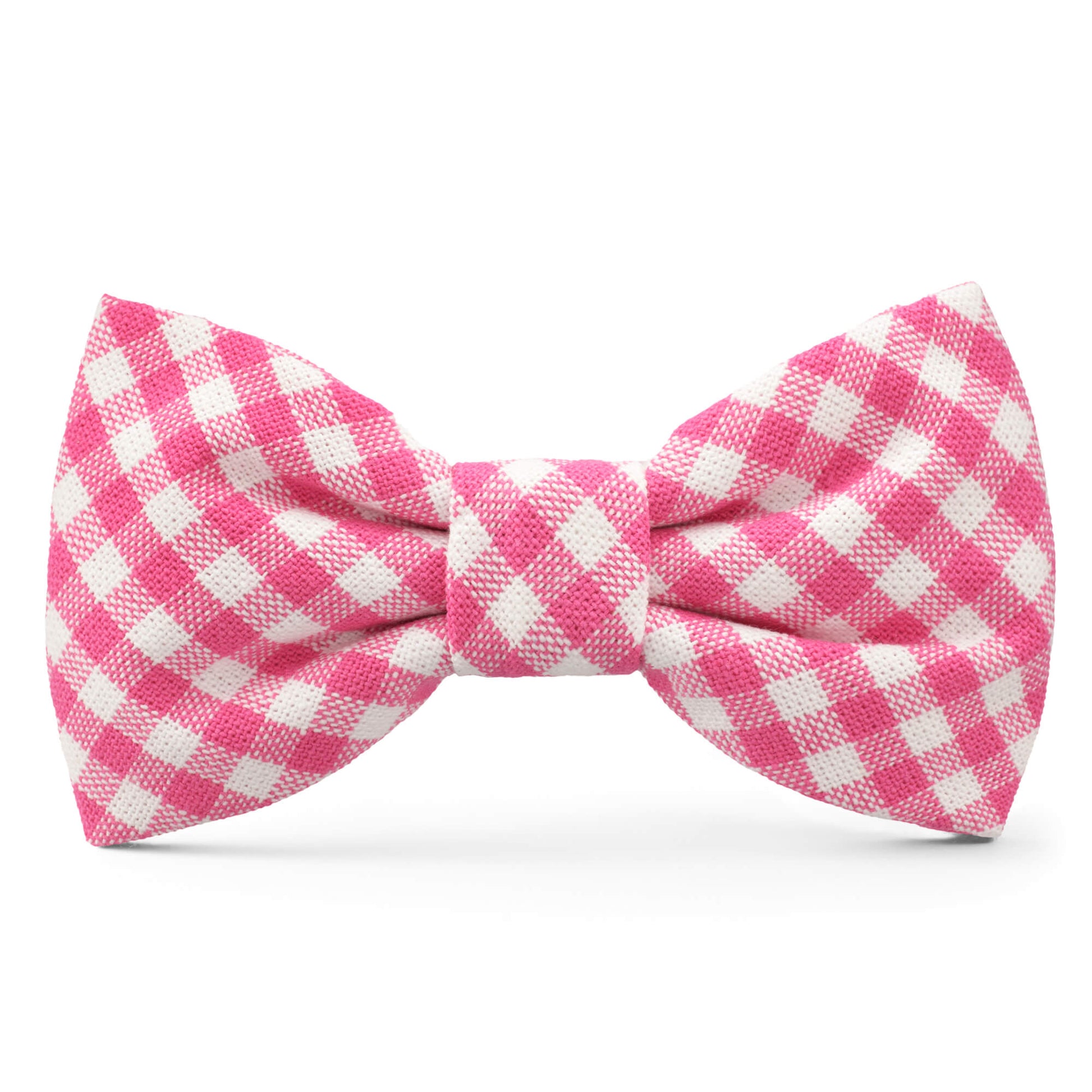 Hot Pink Gingham Dog Bow Tie from The Foggy Dog