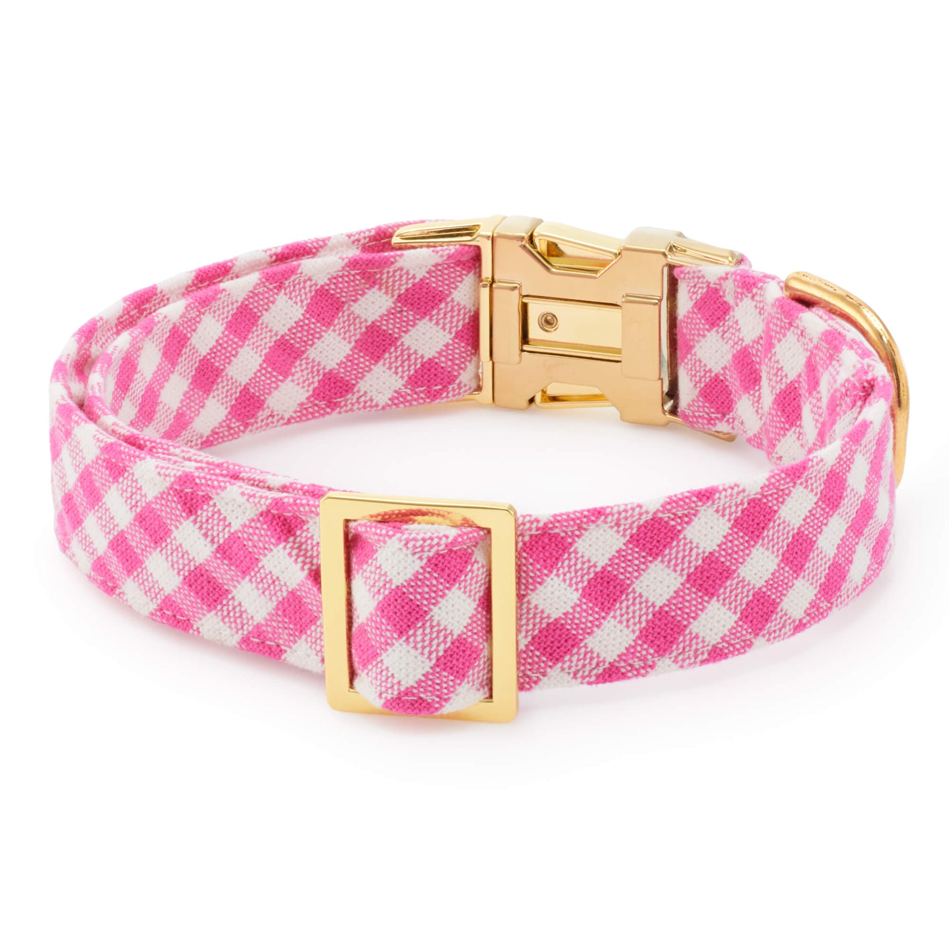 Hot Pink Gingham Dog Collar from The Foggy Dog