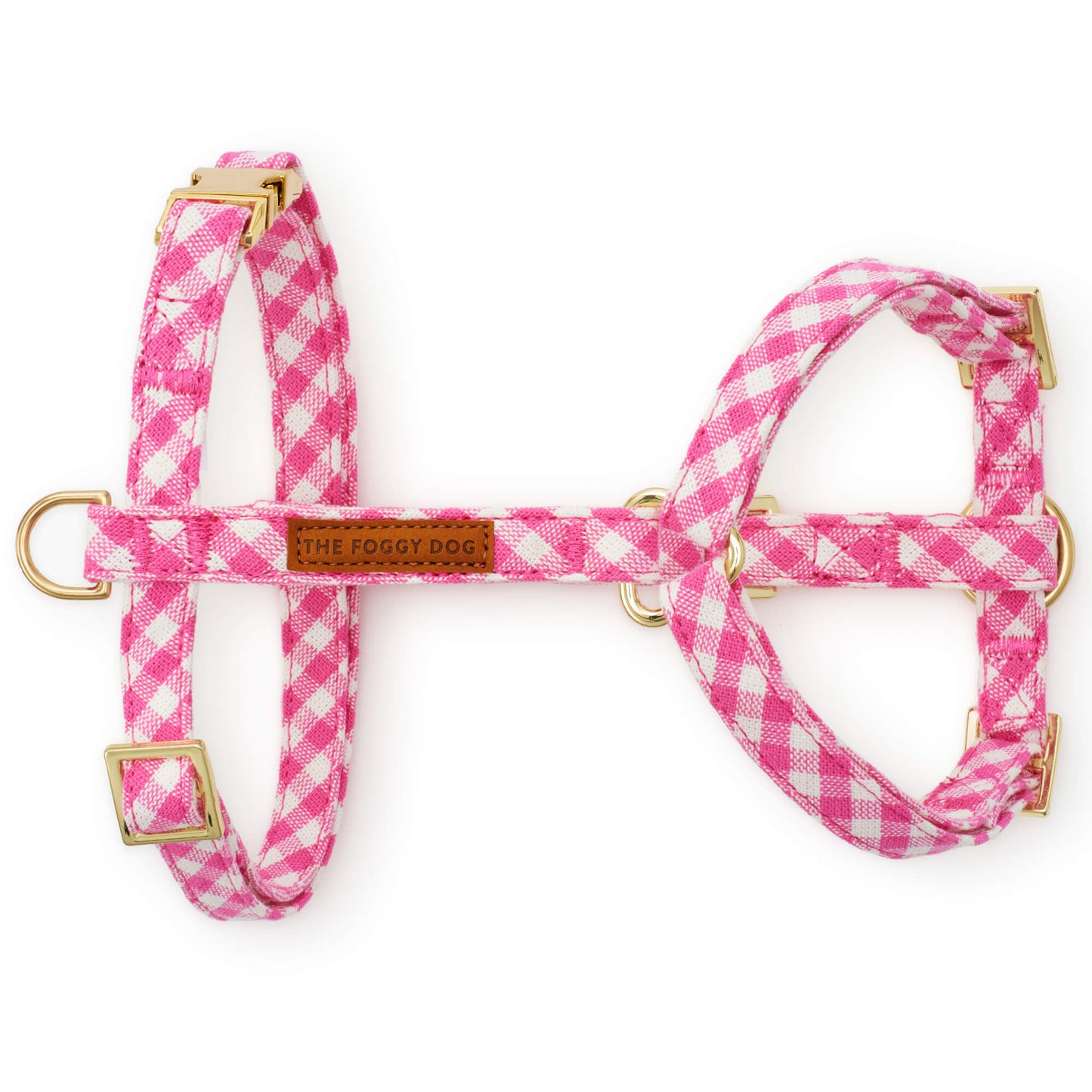 Hot Pink Gingham Dog Harness from The Foggy Dog