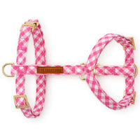 Hot Pink Gingham Dog Harness from The Foggy Dog