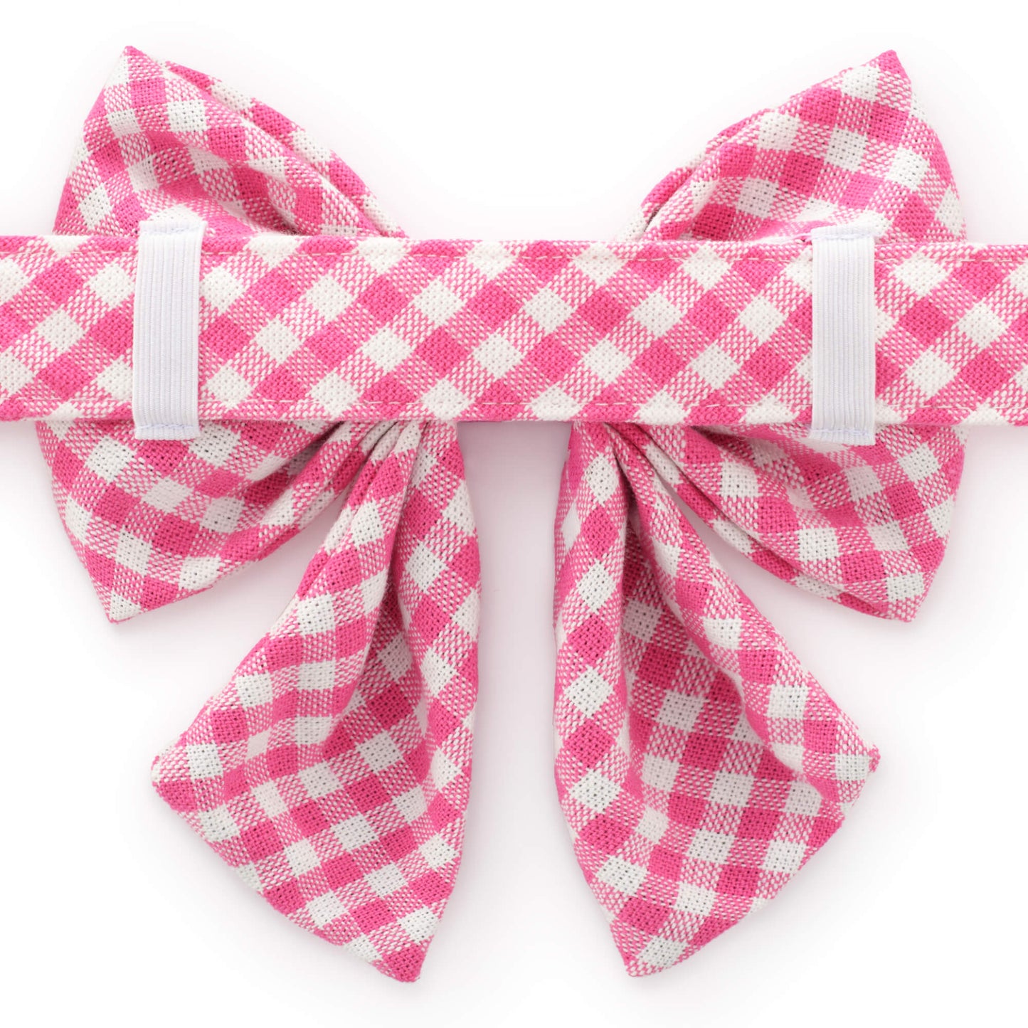 Hot Pink Gingham Lady Bow Collar from The Foggy Dog