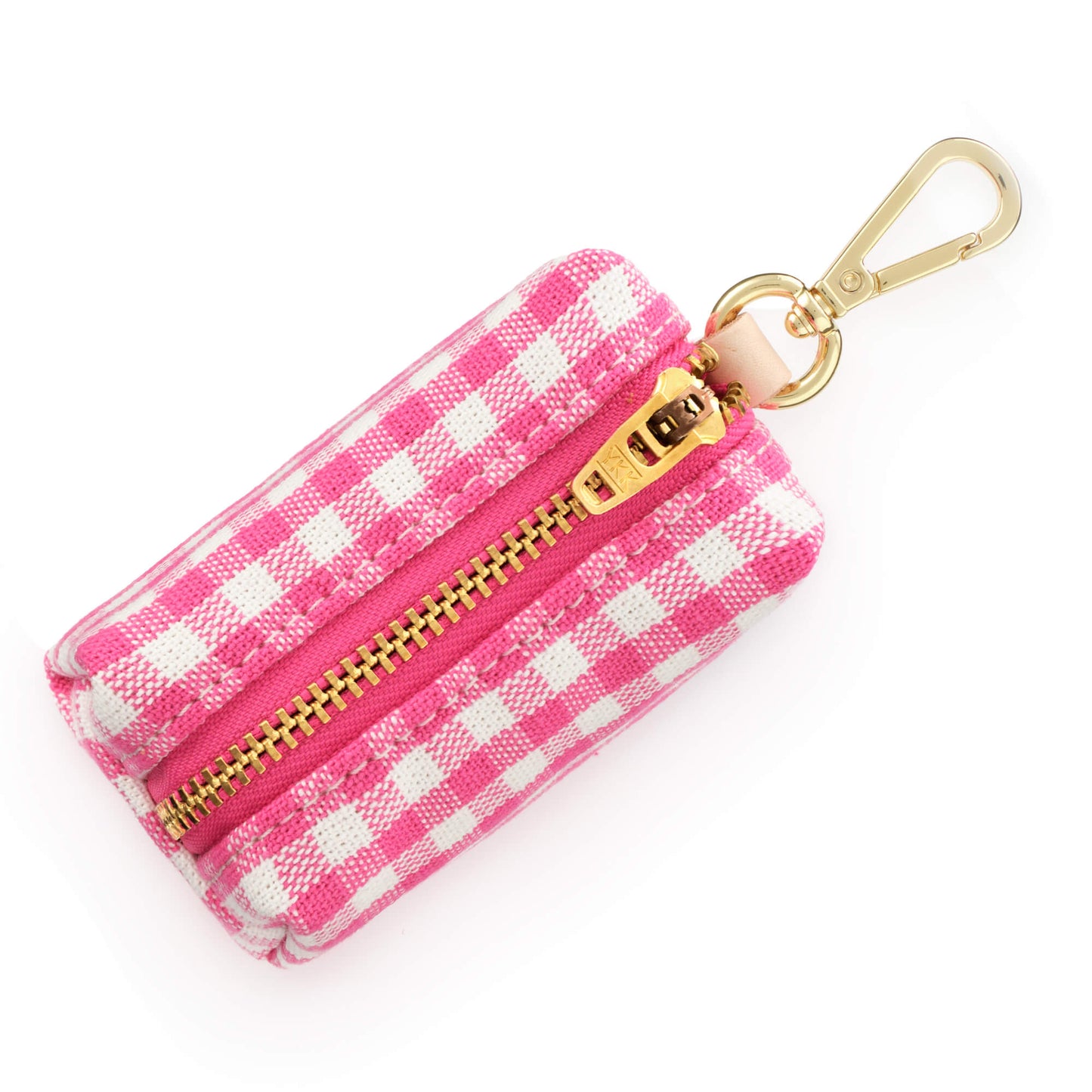 Hot Pink Gingham Waste Bag Holder from The Foggy Dog