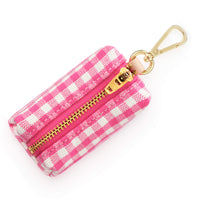 Hot Pink Gingham Waste Bag Holder from The Foggy Dog