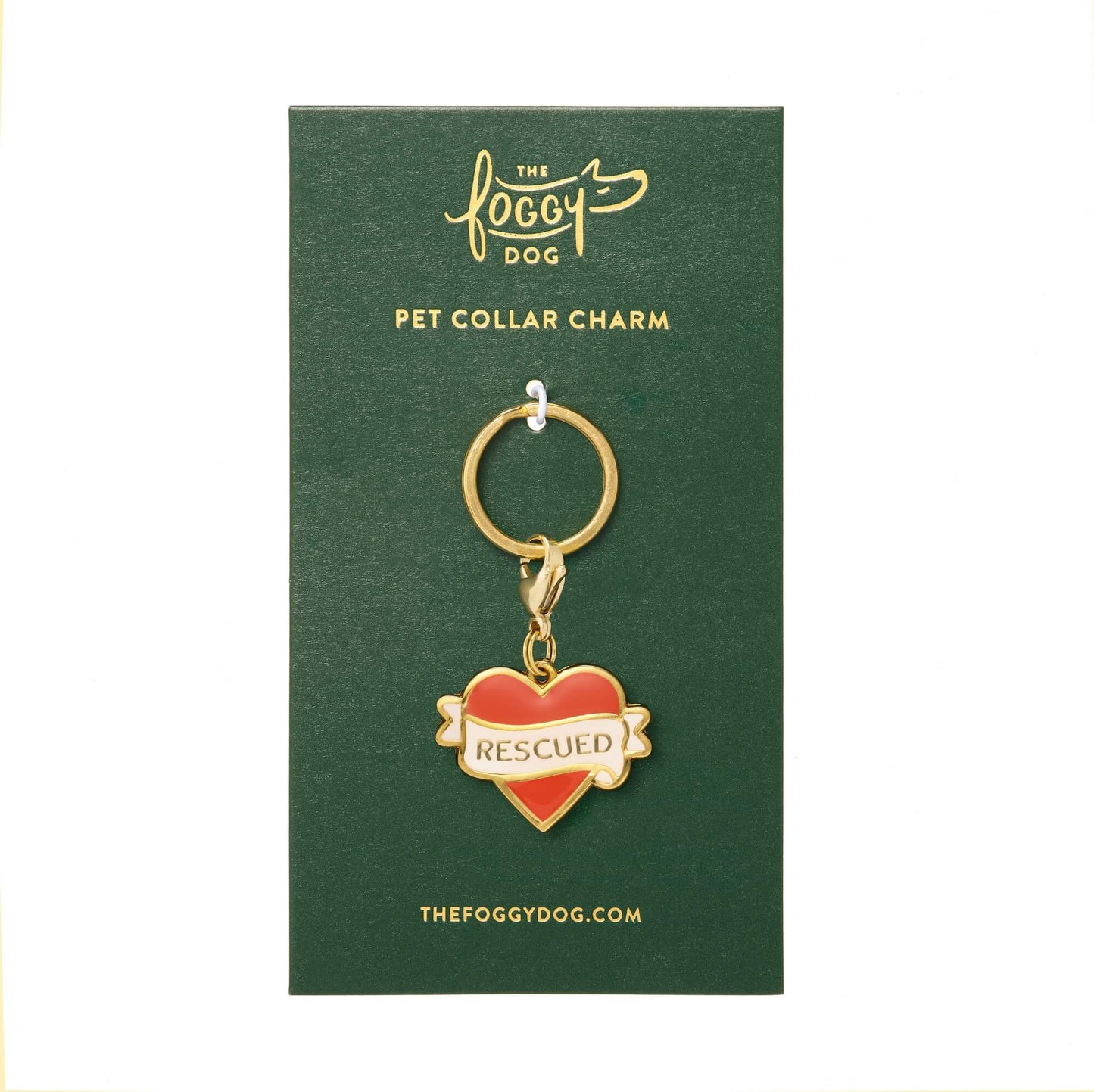 Rescued With Love Collar Charm from The Foggy Dog