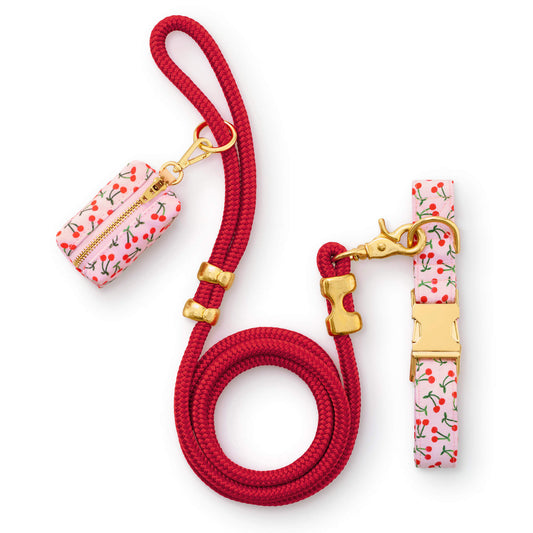 Cherry Jubilee Collar Walk Set from The Foggy Dog