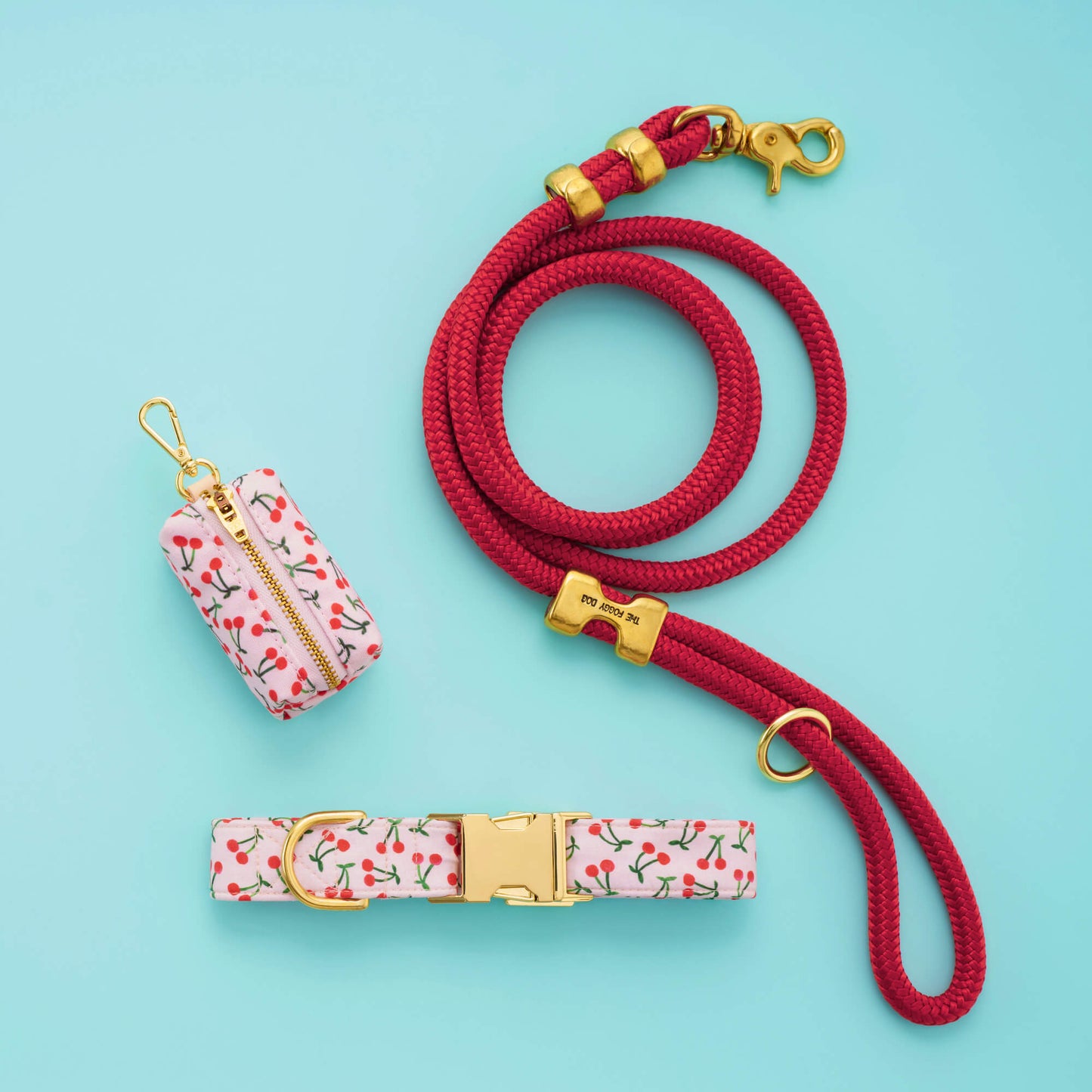 Cherry Jubilee Collar Walk Set from The Foggy Dog
