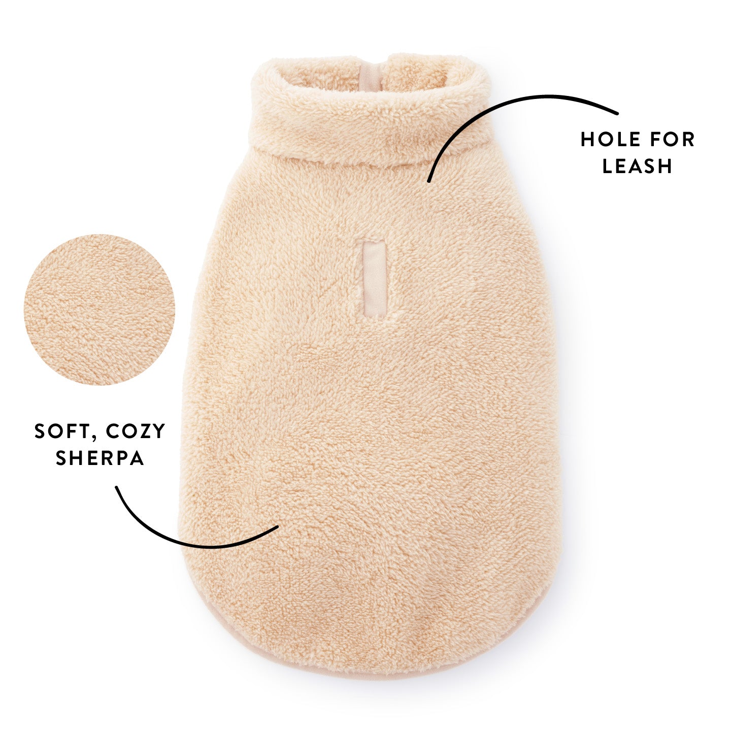 Wheat Quarter-Zip Sherpa Dog Jacket from The Foggy Dog