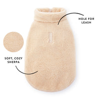 Wheat Quarter-Zip Sherpa Dog Jacket from The Foggy Dog