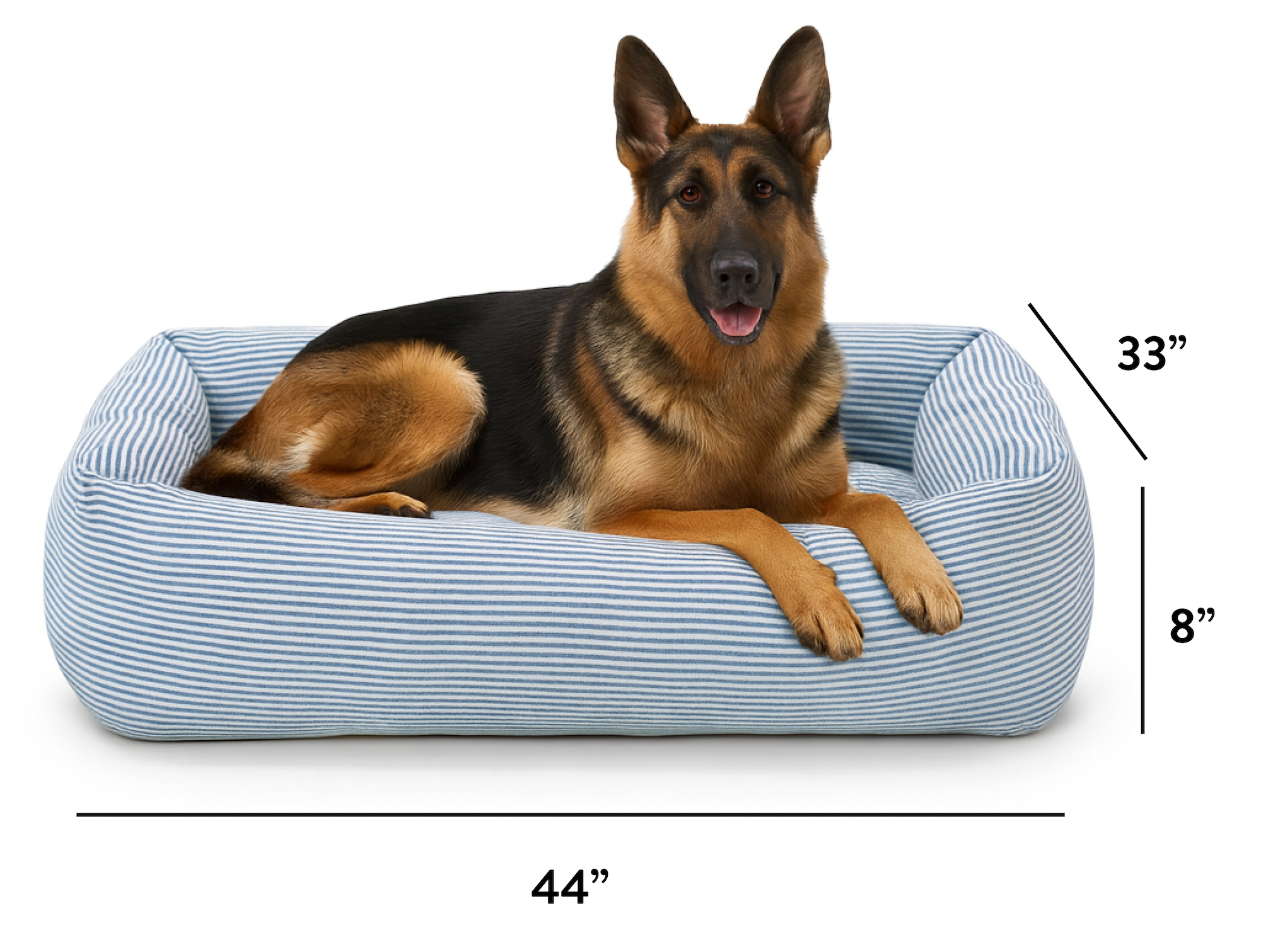 Bolster Dog Bed Size Guide for XL at The Foggy Dog