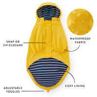 Bright Yellow Reflective Dog Raincoat from The Foggy Dog