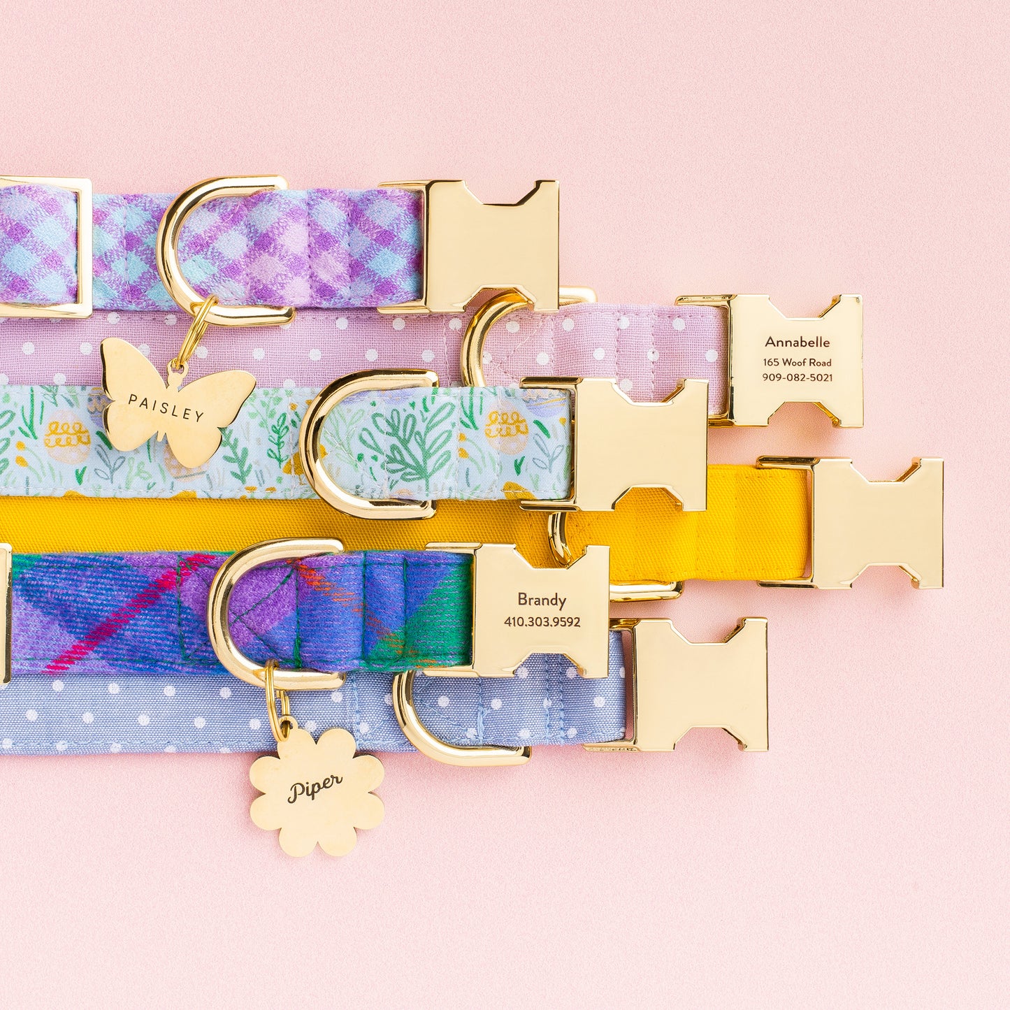 Sorbet Plaid Flannel Dog Collar from The Foggy Dog