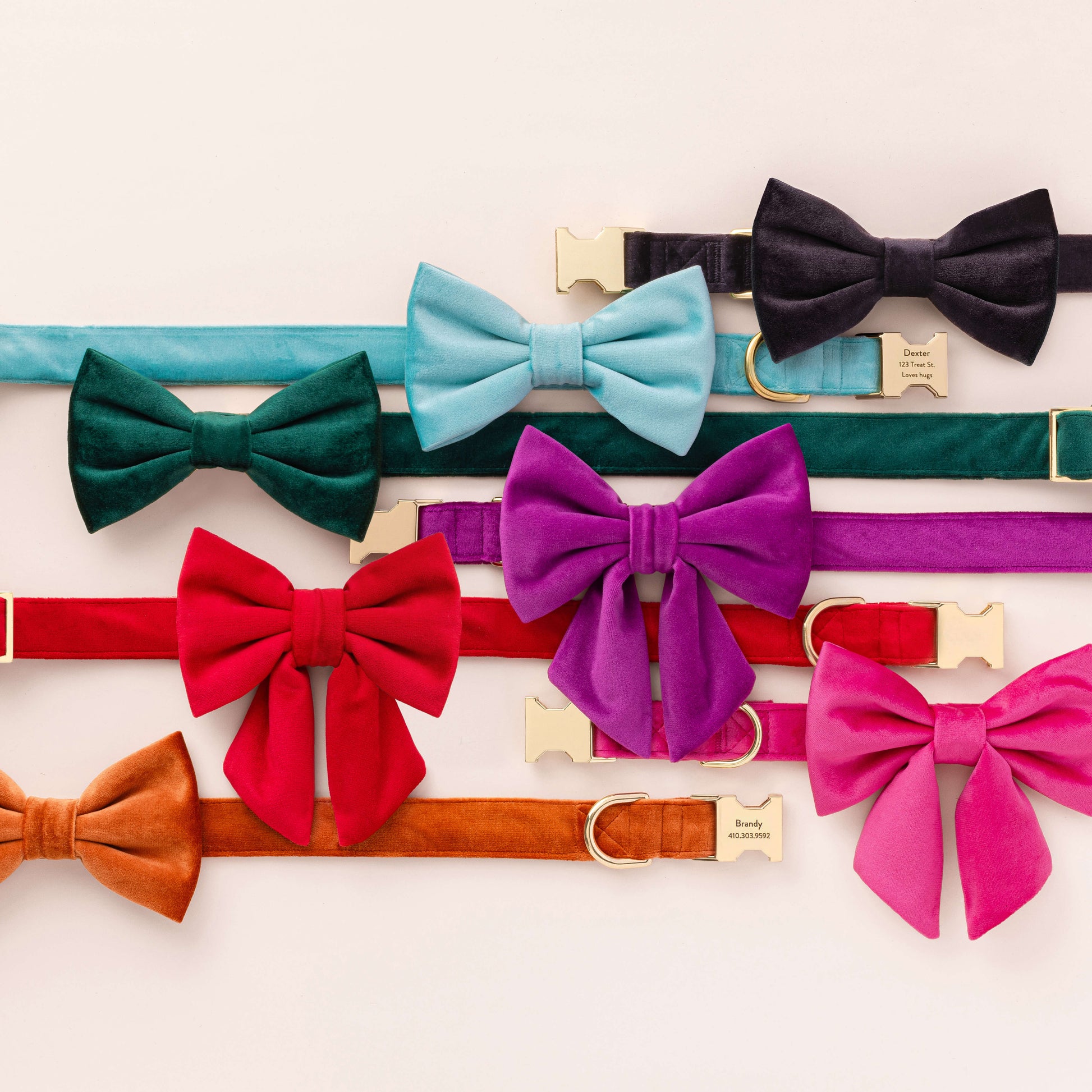 Velvet Lady Bow Collars and Bow Tie Collars from The Foggy Dog