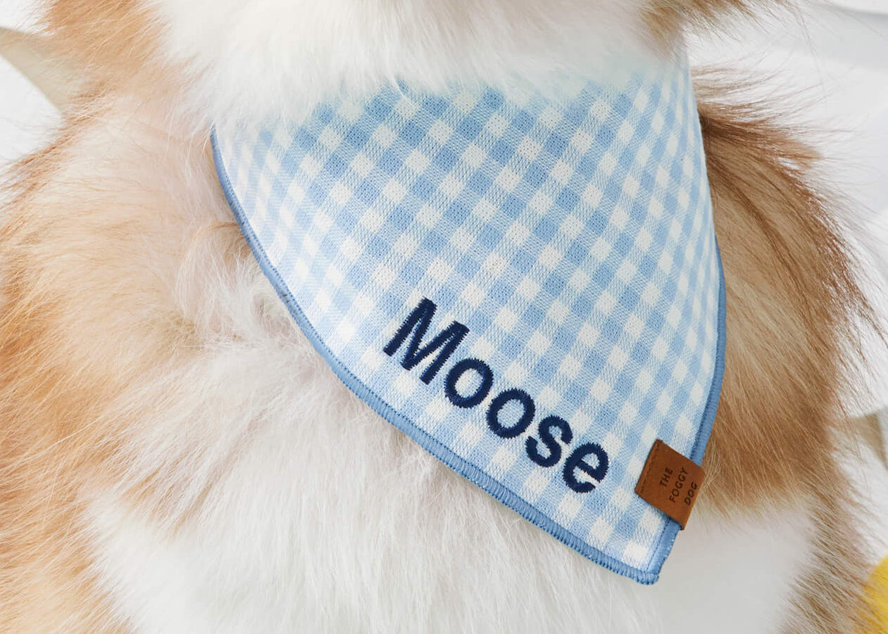 Dog Bandana with Embroidery at The Foggy Dog