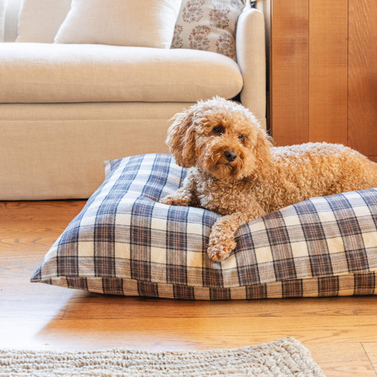 Chestnut Plaid Flannel Dog Bed