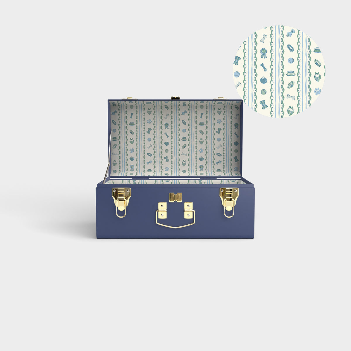 Mini Trunk - Dog Days - Navy, from The Foggy Dog