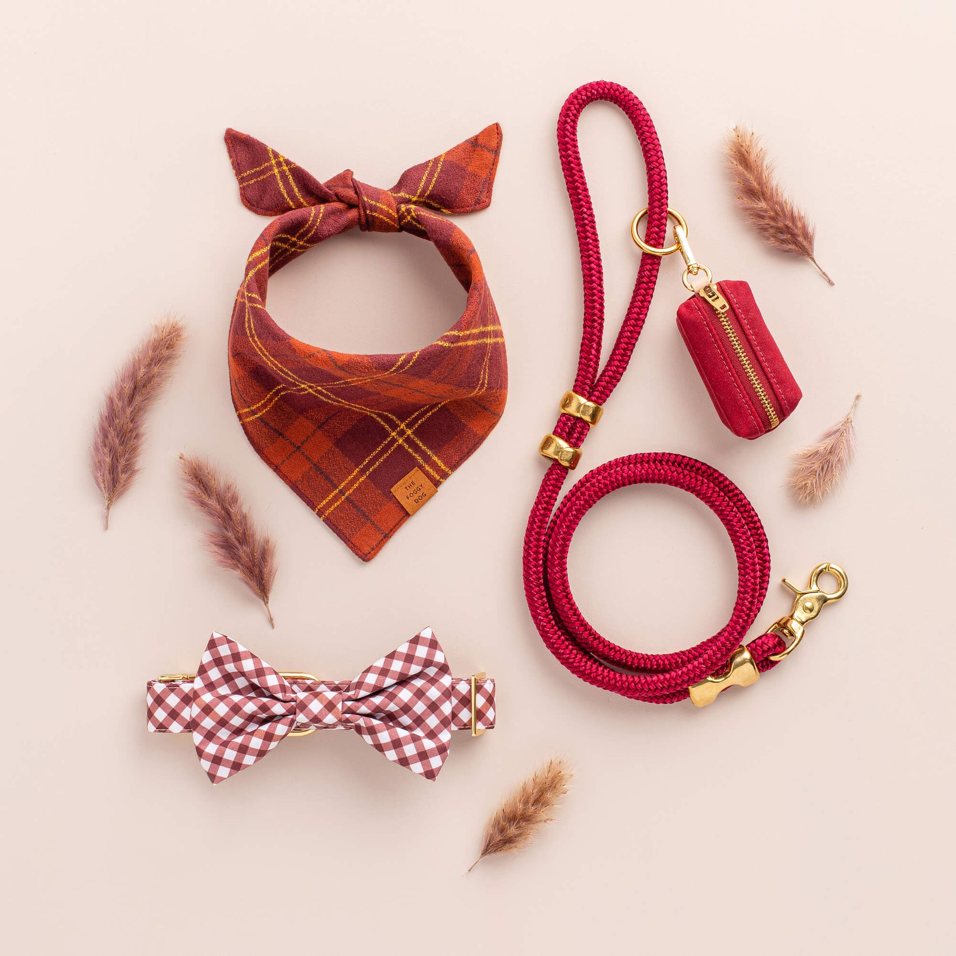 Wine Waxed Canvas Waste Bag Dispenser from The Foggy Dog