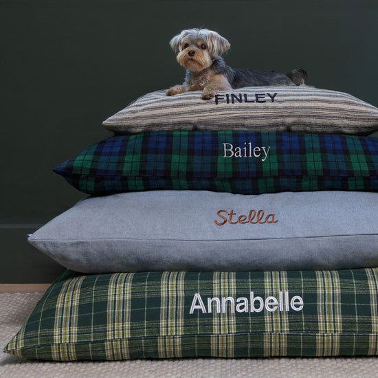 Mossy Plaid Flannel Dog Bed from The Foggy Dog