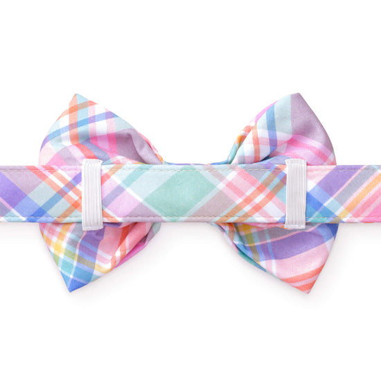 Blooming Plaid Dog Bow Tie