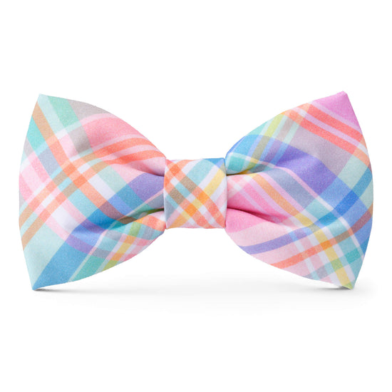Blooming Plaid Dog Bow Tie