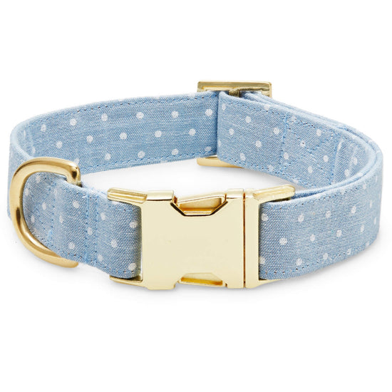 Chambray Dots Dog Collar from The Foggy Dog
