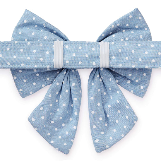 Chambray Dots Lady Dog Bow from The Foggy Dog