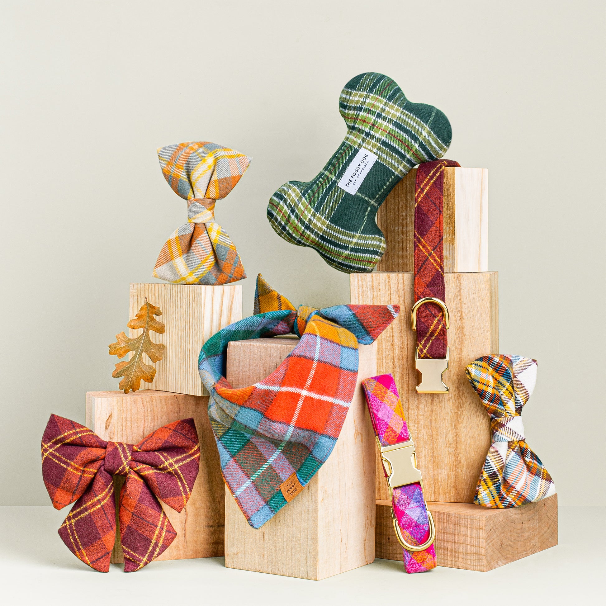 Cornucopia Plaid Flannel Dog Bow Tie view 6
