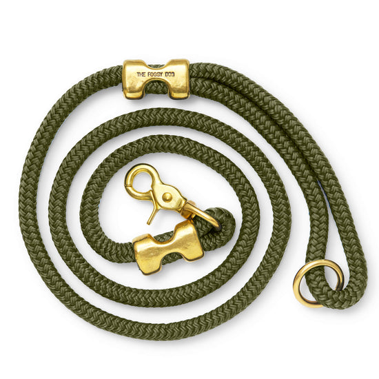 Olive Marine Rope Dog Leash