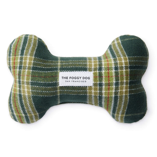 Mossy Plaid Flannel Dog Squeaky Toy