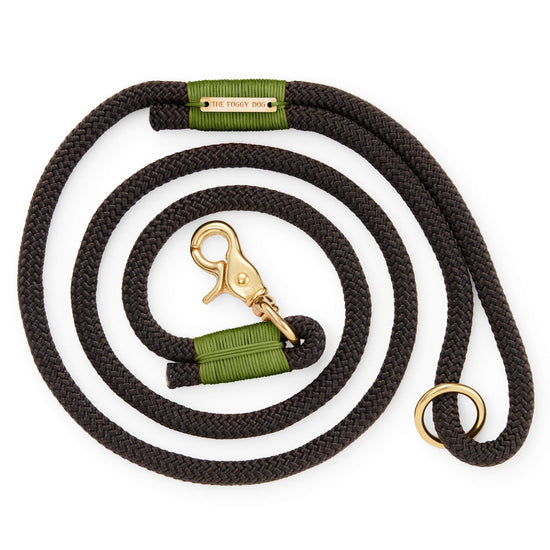 Black and Green Climbing Rope Dog Leash from The Foggy Dog 