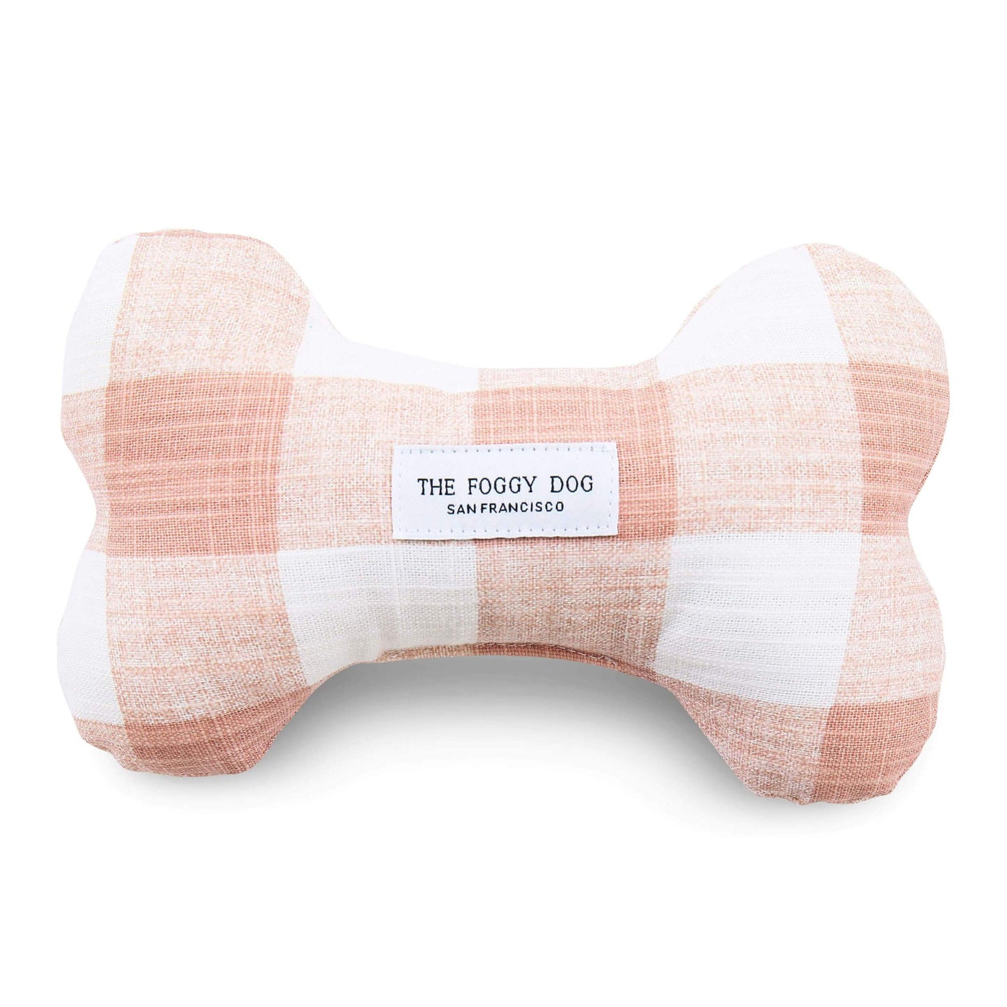 Blush Pink Gingham Dog Squeaky Toy – The Foggy Dog - Main Image