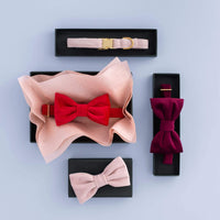 Cranberry Velvet Bow Tie Collar from The Foggy Dog 
