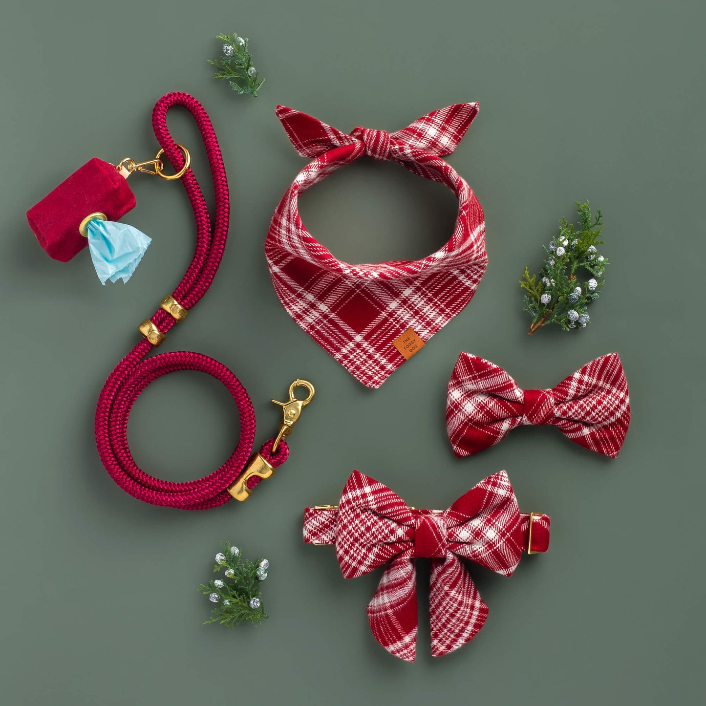 Wine Waxed Canvas Waste Bag Dispenser from The Foggy Dog