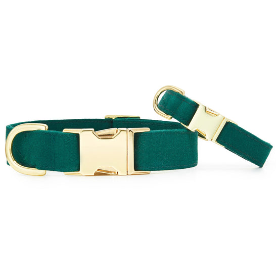 Evergreen Dog Collar from The Foggy Dog XS Gold 