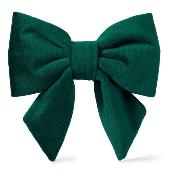 Forest Green Velvet Lady Dog Bow from The Foggy Dog Small 