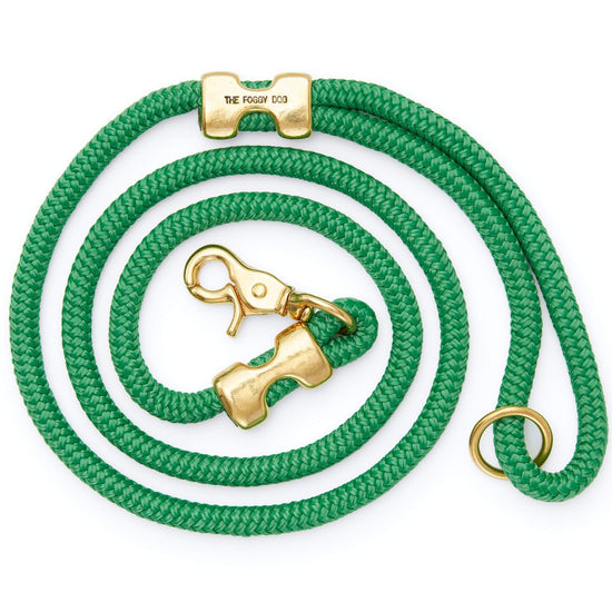 Grass Green Marine Rope Dog Leash (Standard/Petite) from The Foggy Dog 