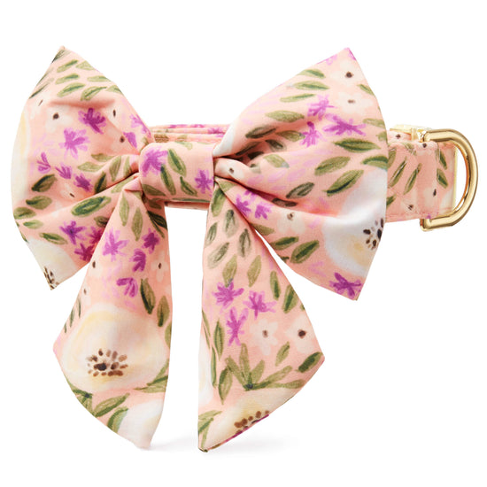 Harper Floral Lady Bow Collar from The Foggy Dog XS Small Gold