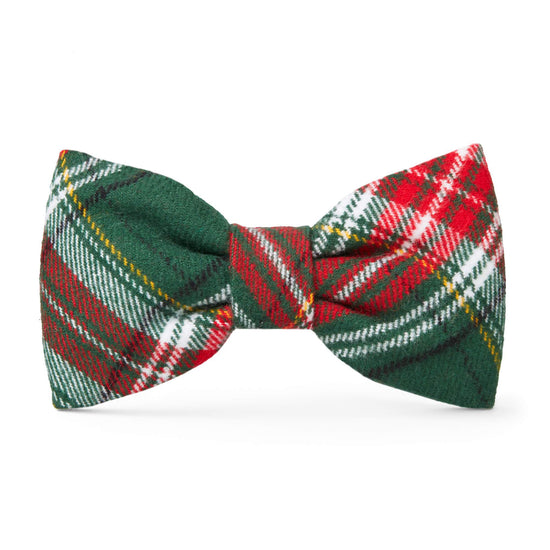 Holly Jolly Plaid Flannel Dog Bow Tie from The Foggy Dog Small 