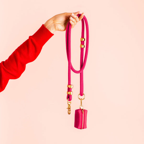 Hot Pink Marine Rope Dog Leash (Standard/Petite) from The Foggy Dog 