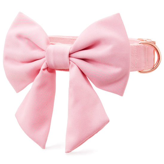 Petal Pink Lady Bow Collar from The Foggy Dog XS Small Gold