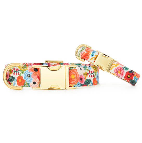 Petite Petals Dog Collar from The Foggy Dog XS Gold 