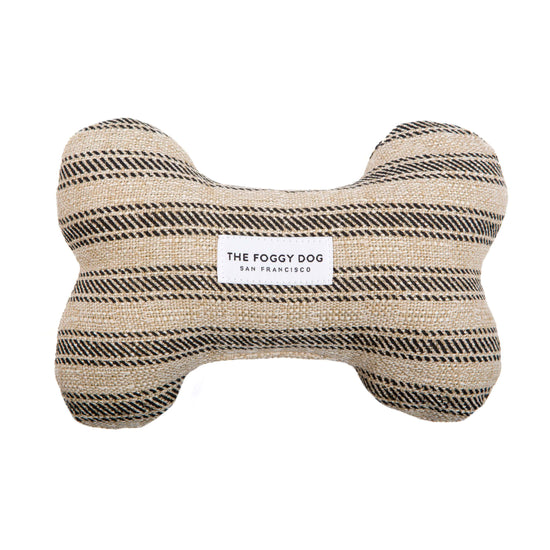 Ticking Stripe Black Dog Squeaky Toy from The Foggy Dog 